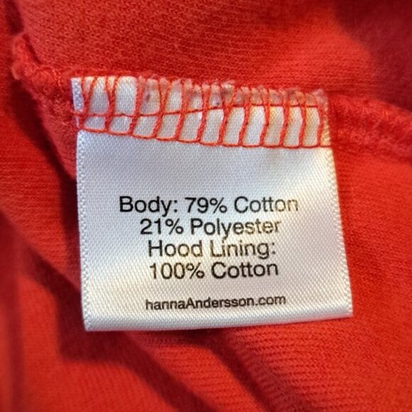 Hanna Andersson girls size 5 orange terry zip up hoodie vguc - Picture 5 of 6